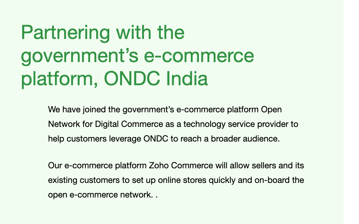 Zoho joins ONDC to help sellers set up online shops