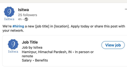 Jobs Vacancy in ISITWA